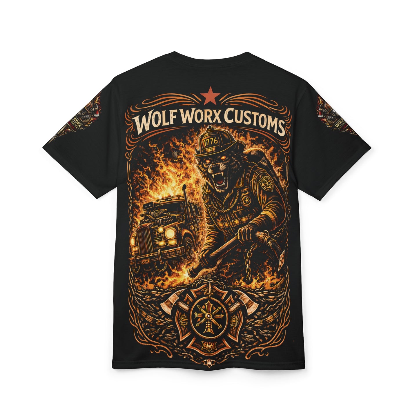 Wolf Worx Customs Hot Rod Heroes Fire Rescue T Shirt