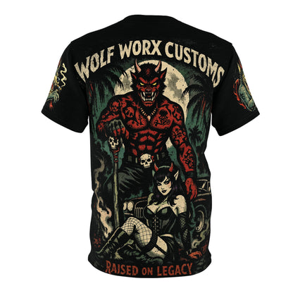 Wolf Worx Customs Raised On Legacy Swamp Devil Coop Inspired Vintage T- Shirt