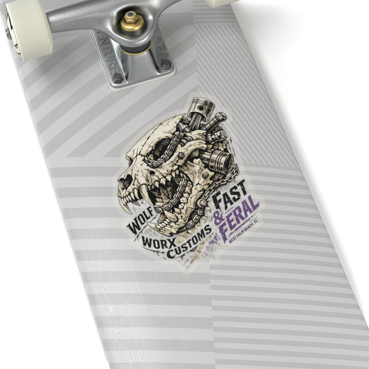 Wolf Worx Customs Skull Pistons Sticker