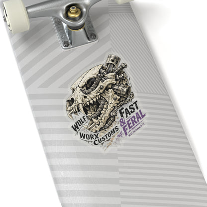 Wolf Worx Customs Skull Pistons Sticker