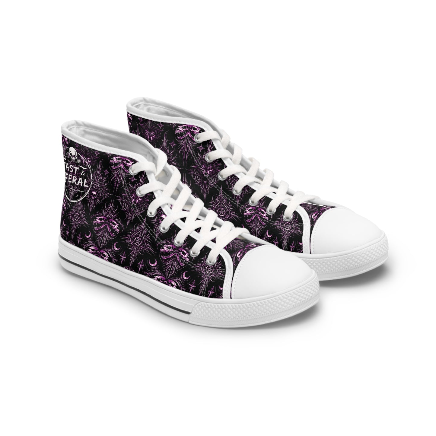 Fast & Feral Purple Skull Women's High Top Sneakers