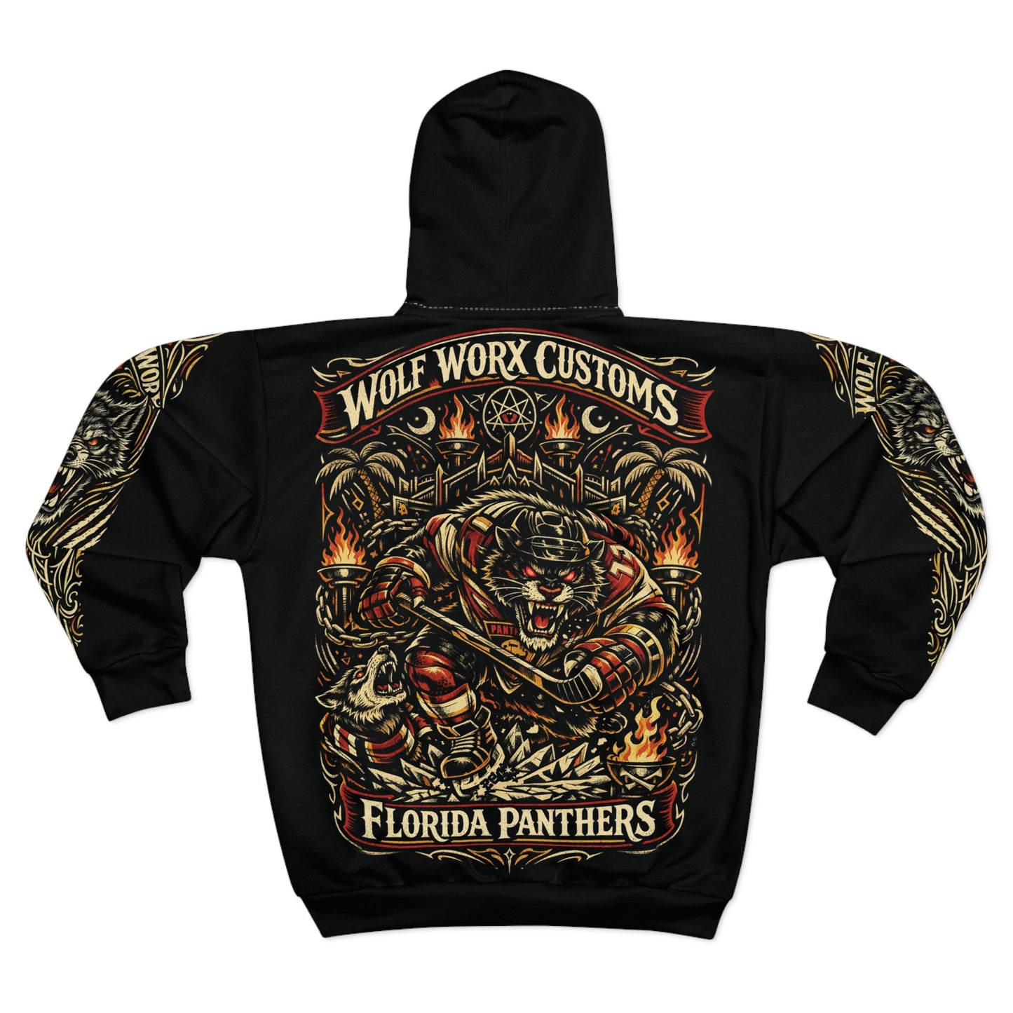 Wolf Worx Customs Florida Panthers Feral Cat Hoodie