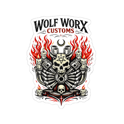 Wolf Worx Customs Motor Fire Sticker