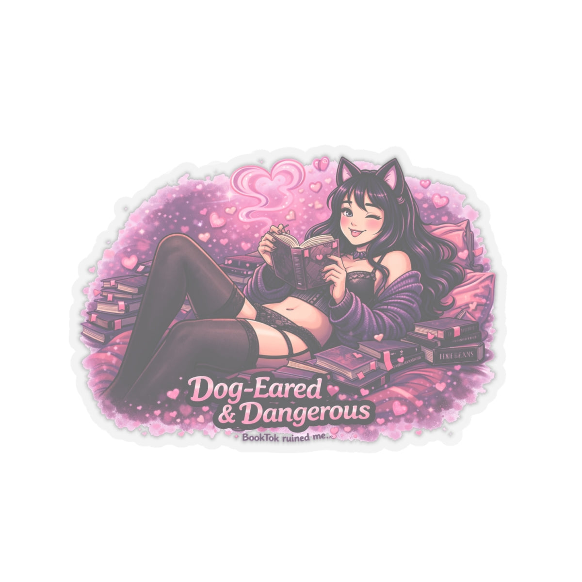 Kenzie Killz Manic Merch Dog Eared Booktok Sticker