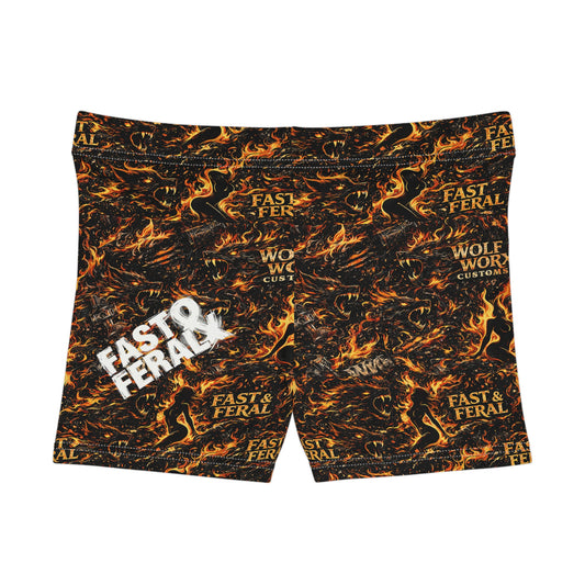 Fast & Feral Flame Wolf Hot Shorts