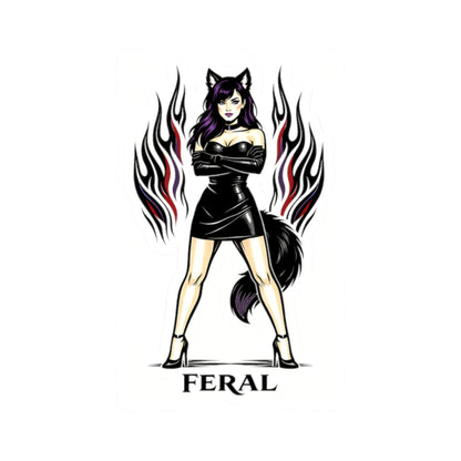 Wolf Worx Customs Feral Pinup Sticker
