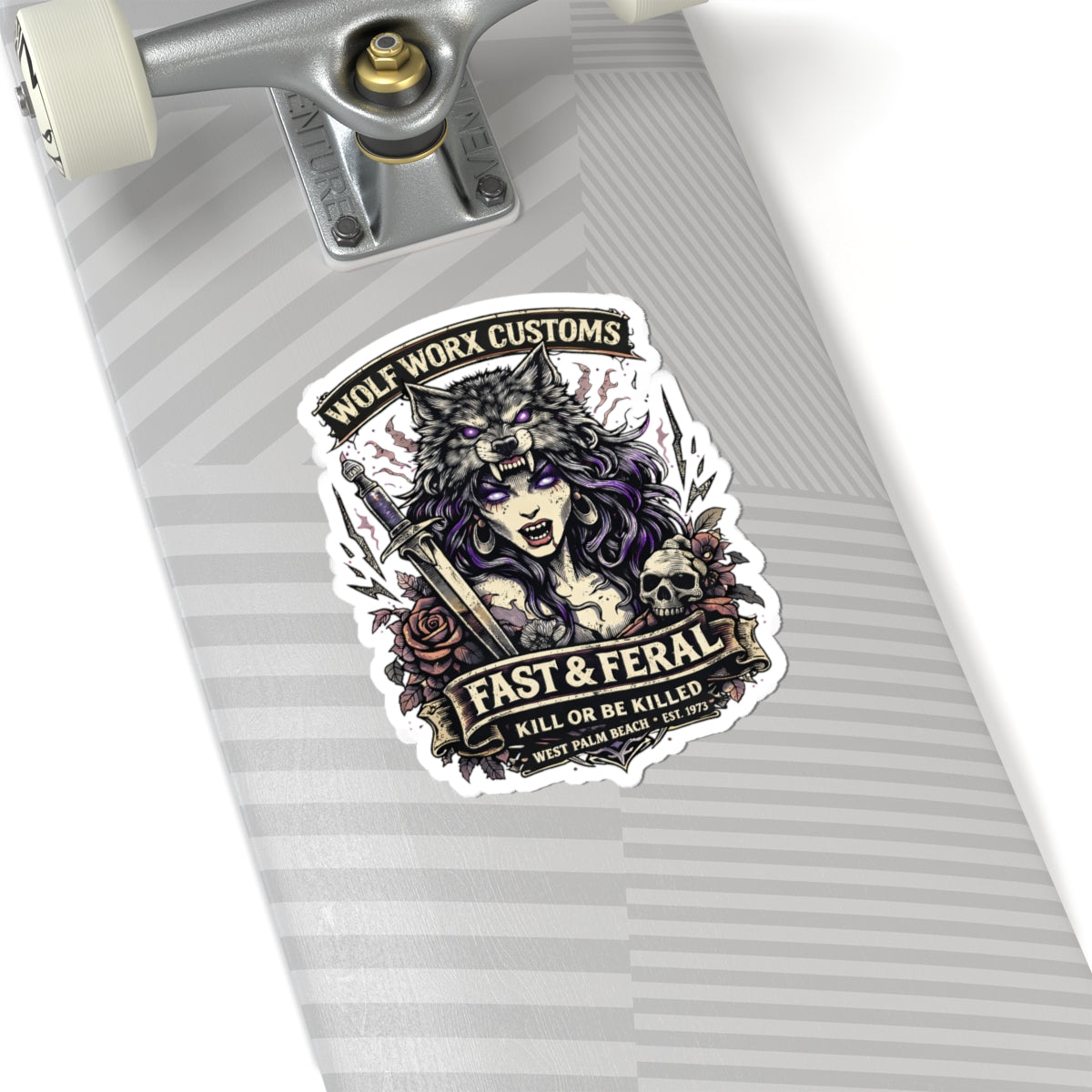 Wolf Worx Customs Kill or Be Killed Gasoline Gospel Sticker