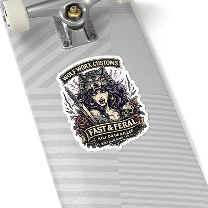 Wolf Worx Customs Kill or Be Killed Gasoline Gospel Sticker