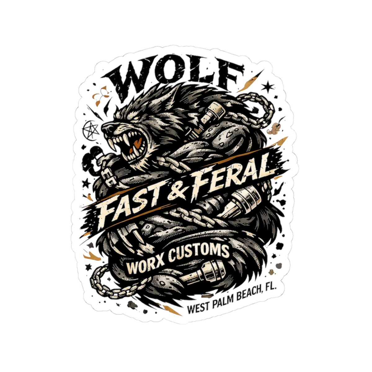 Wolf Worx Customs Wolf Snake Sticker