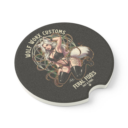 Feral Foxes Amalie Car Coaster