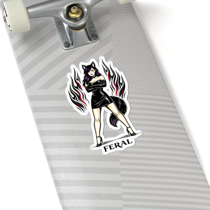 Wolf Worx Customs Feral Pinup Sticker