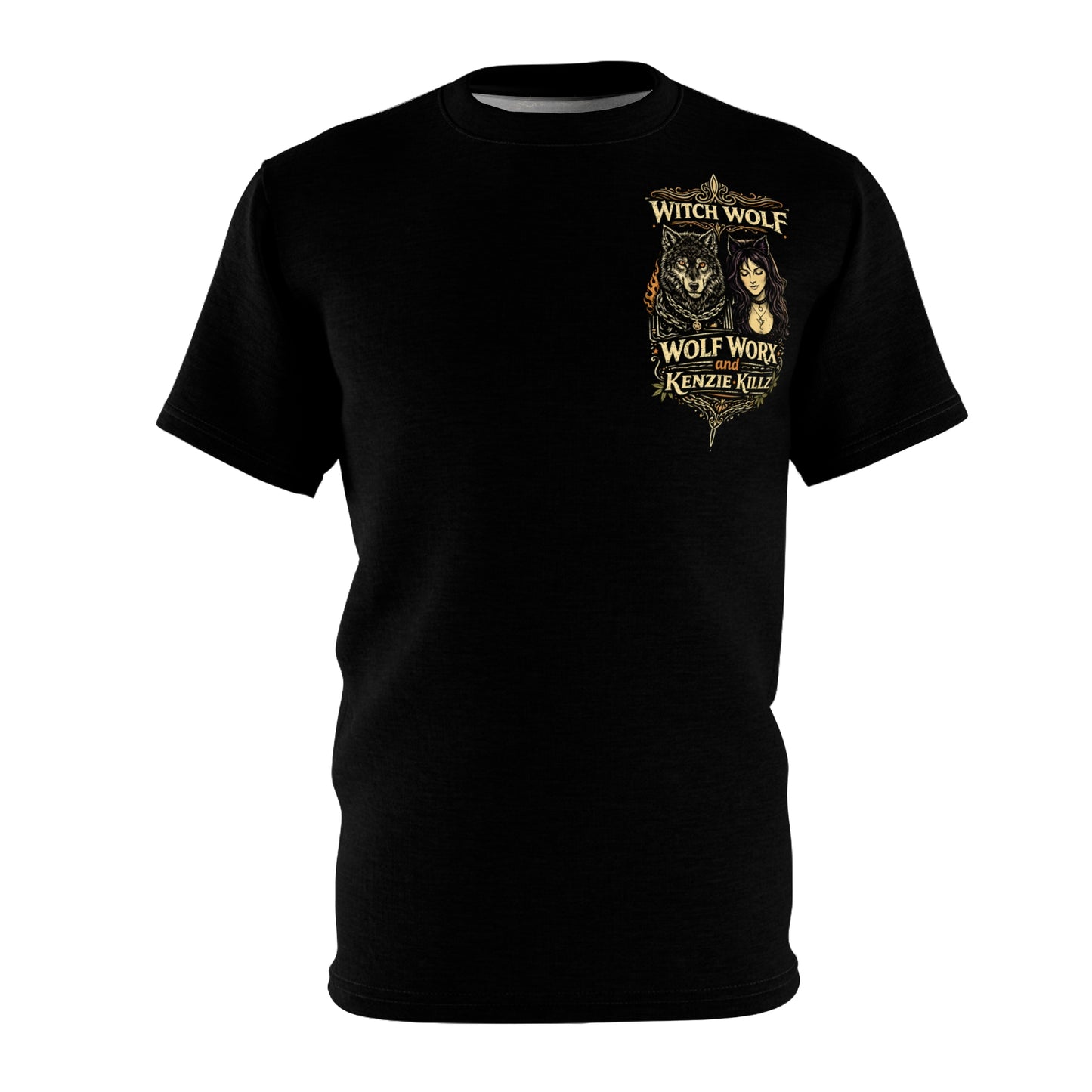 Wolf Worx Customs x Kenzie Killz x Witch Wolf Engagement Collab T-Shirt (Design Based On Our Actual Engagement Photo)