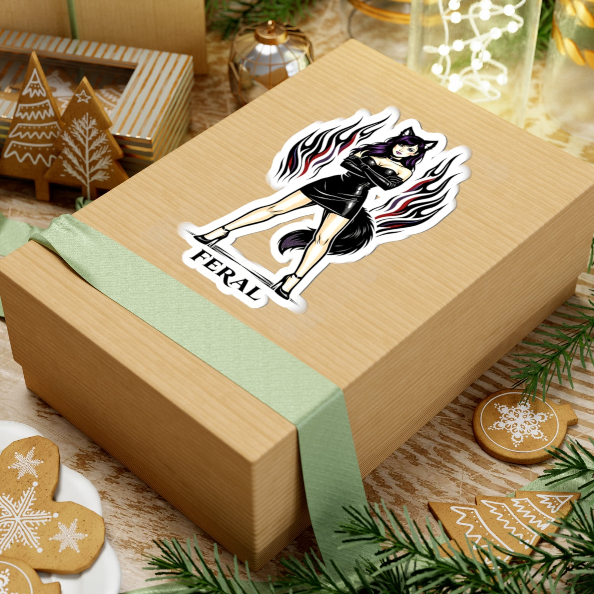 Wolf Worx Customs Feral Pinup Sticker