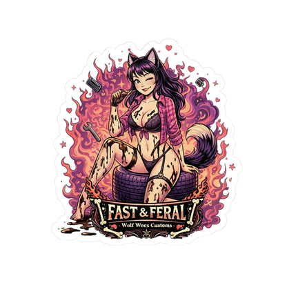 Wolf Worx Customs Fast & Feral Anime Sticker
