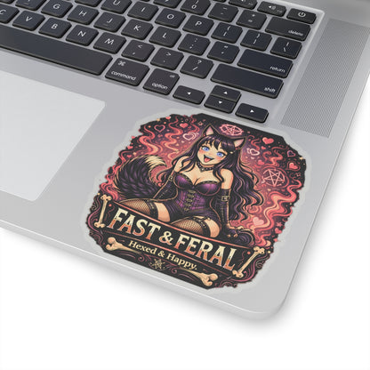 Wolf Worx Customs Fast & Feral Kenzie Killz Hexed and Happy Sticker