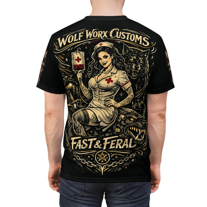 Wolf Worx Customs Fast & Feral Hot Rod Heroes Medical T Shirt