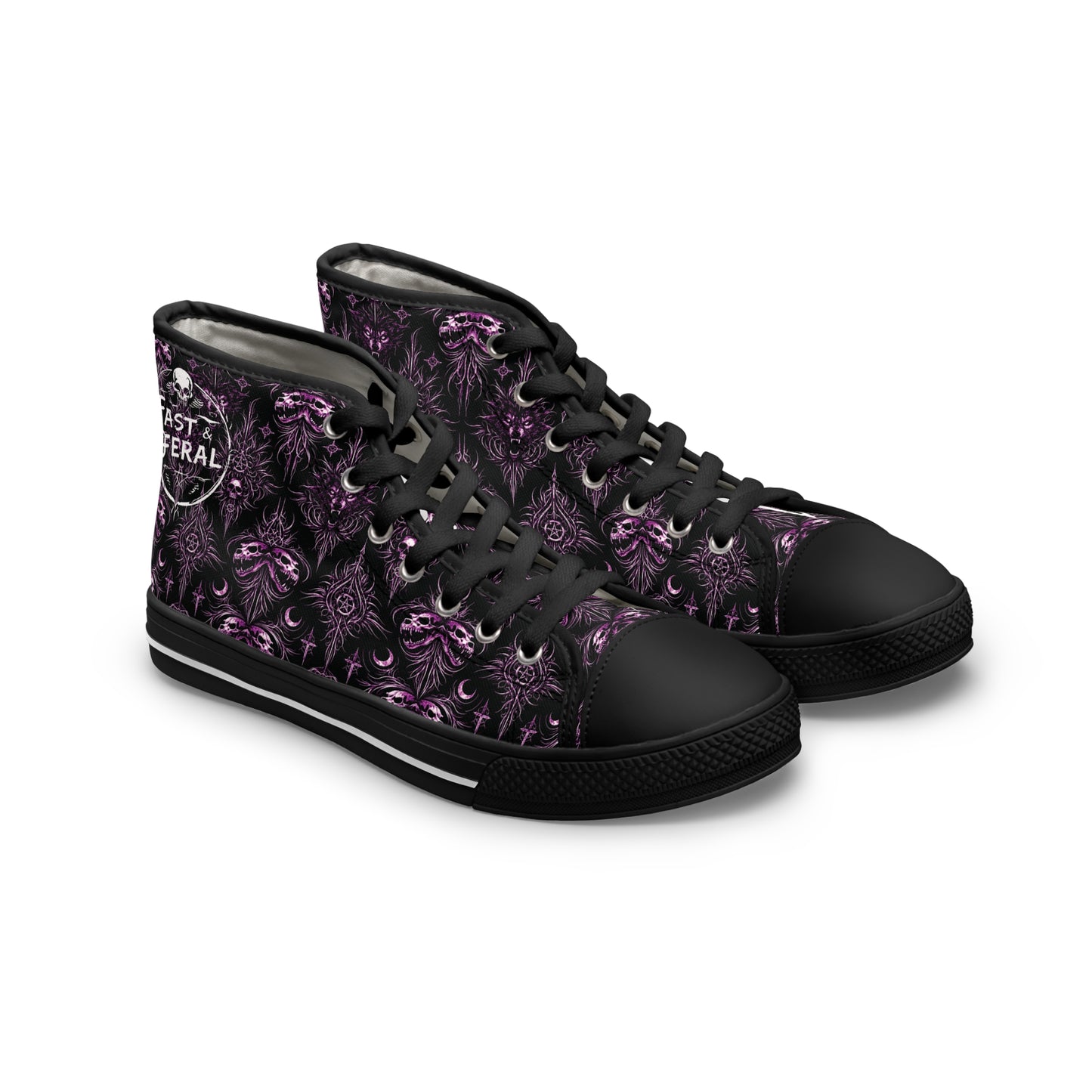 Fast & Feral Purple Skull Women's High Top Sneakers