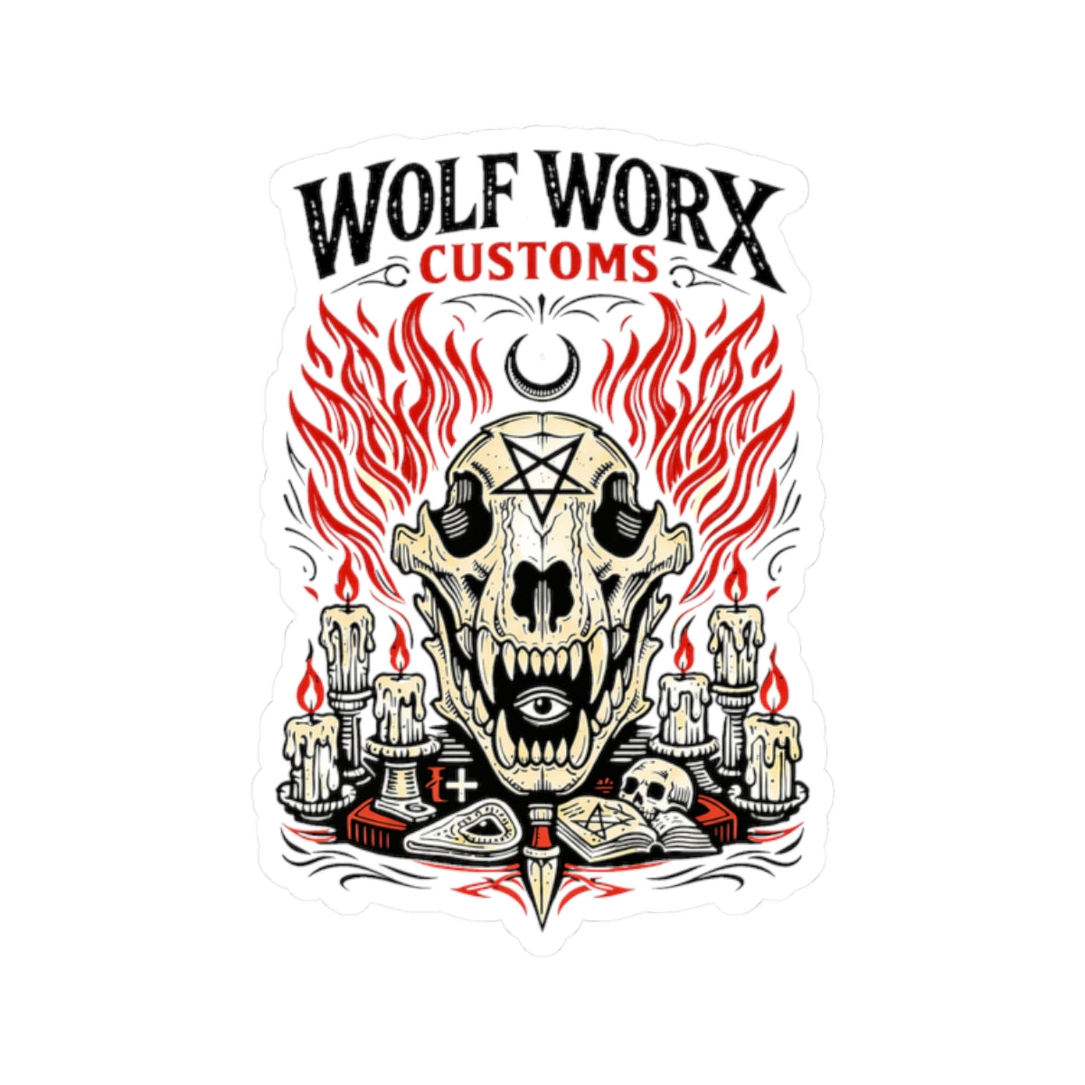 Wolf Worx Customs Skull Sticker