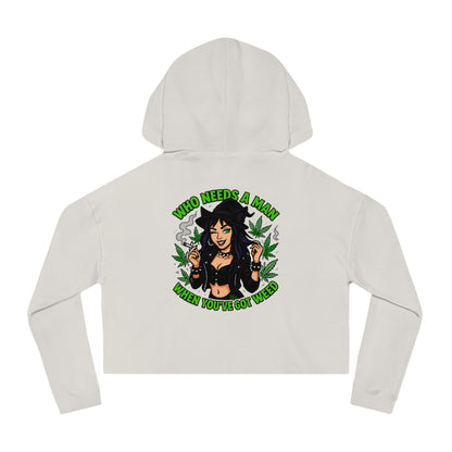 Who Needs A Man... Trendy Women’s Cropped Hooded Sweatshirt with Fun Cannabis Designs | Perfect for Casual Outings, Festivals, Gifts, and Self-Care Days, [...]