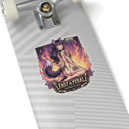 Wolf Worx Customs Fast & Feral Anime Sticker