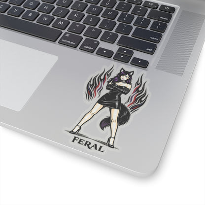 Wolf Worx Customs Feral Pinup Sticker