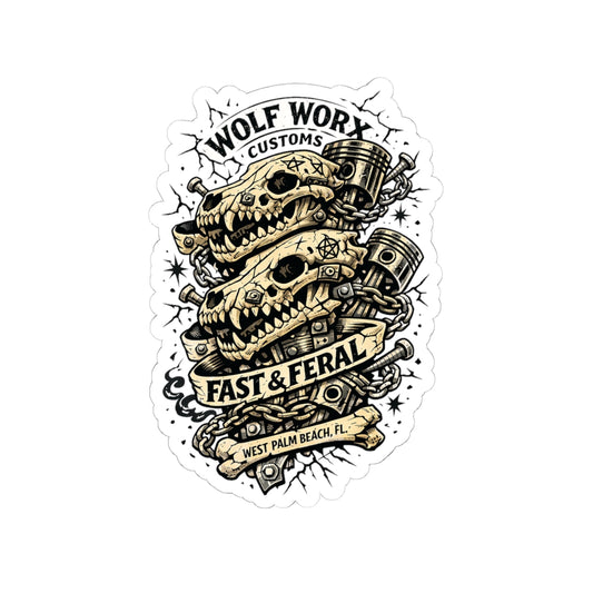 Wolf Worx Customs Skull Totem Sticker