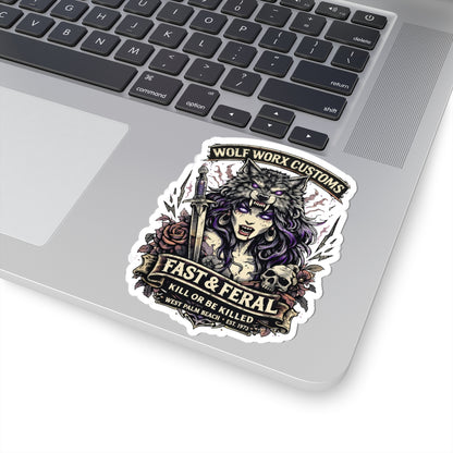 Wolf Worx Customs Kill or Be Killed Gasoline Gospel Sticker