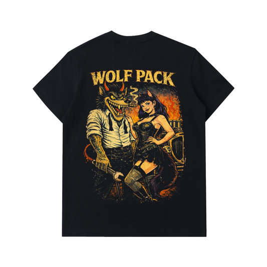 Wolf Worx Customs Raised On Legacy Vintage Coop Style Design Wolf Pack Heavyweight T Shirt