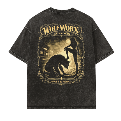 Wolf Worx Customs Gasoline Gospel KNEEL Pinstripe Vintage Washed Frayed Edge T-Shirt