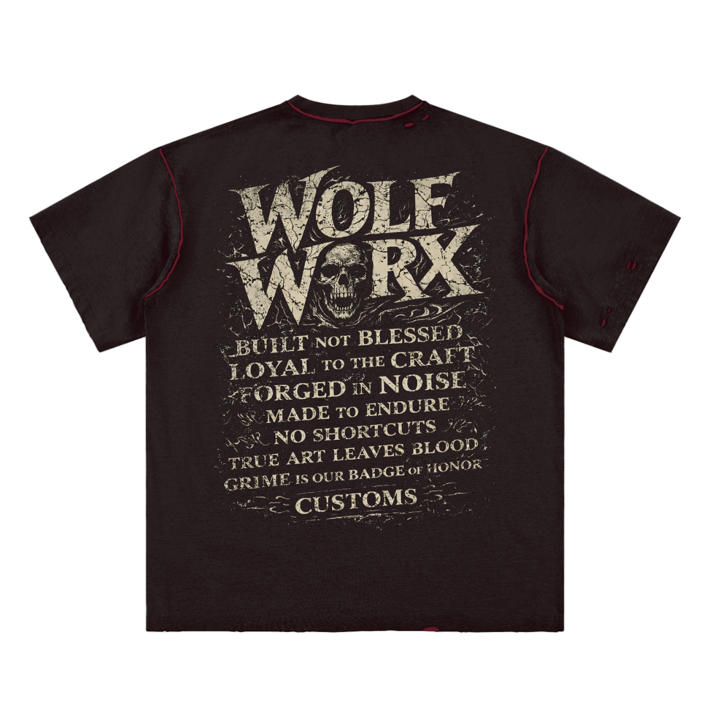 Wolf Worx Customs Words To Live By Hand-frayed Reversible T-shirt