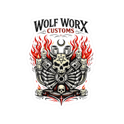Wolf Worx Customs Motor Fire Sticker