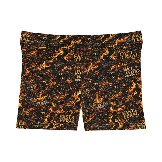 Fast & Feral Flame Wolf Hot Shorts