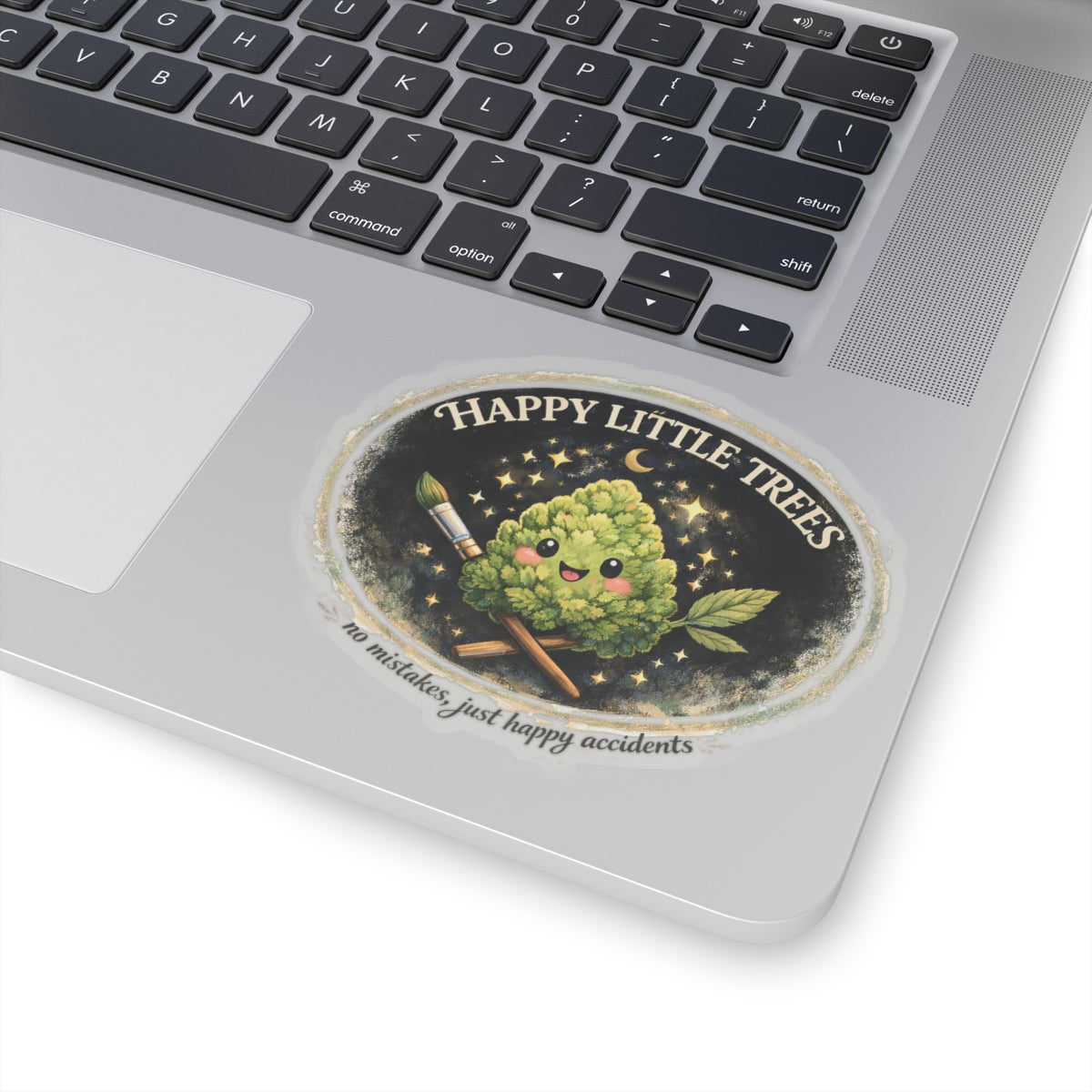 Kenzie Killz Manic Merch Happy Little Trees Badge Sticker