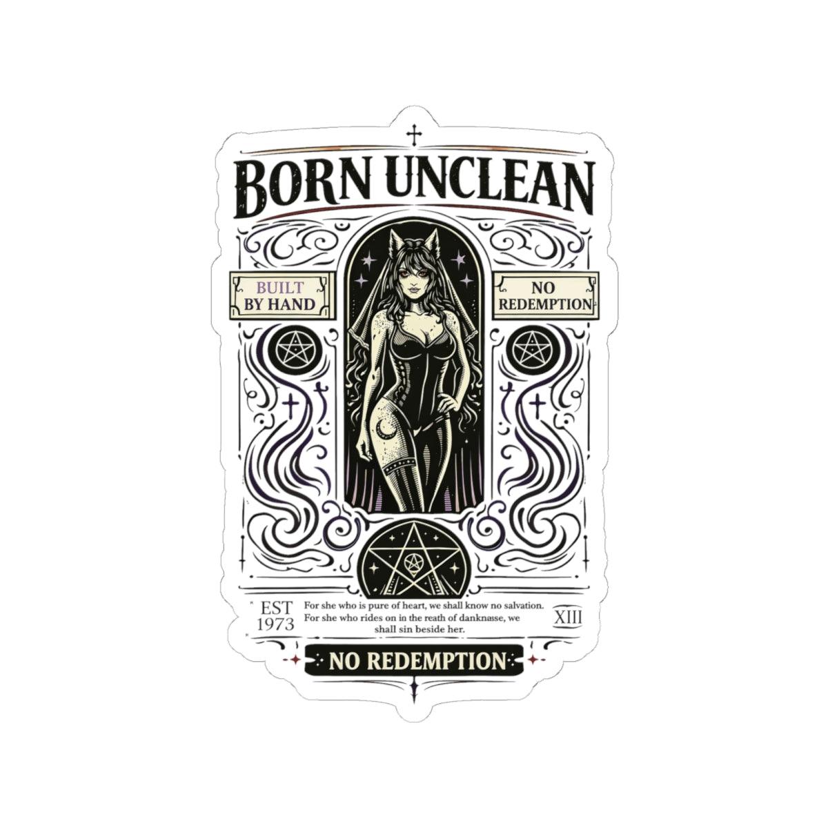 Wolf Worx Customs Born Unclean Sticker