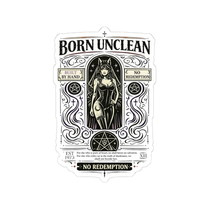 Wolf Worx Customs Born Unclean Sticker