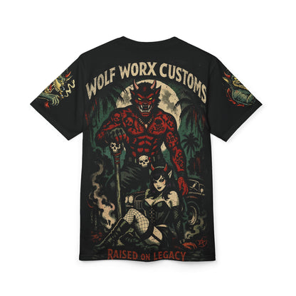 Wolf Worx Customs Raised On Legacy Swamp Devil Coop Inspired Vintage T- Shirt