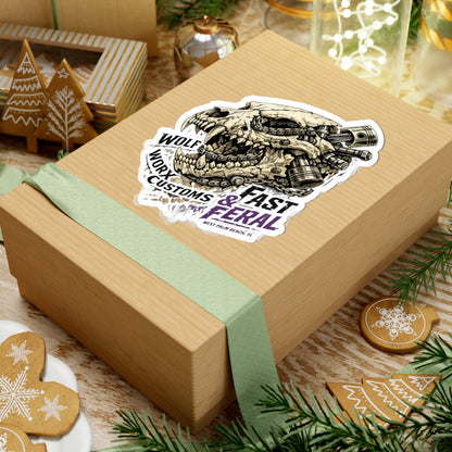 Wolf Worx Customs Skull Pistons Sticker