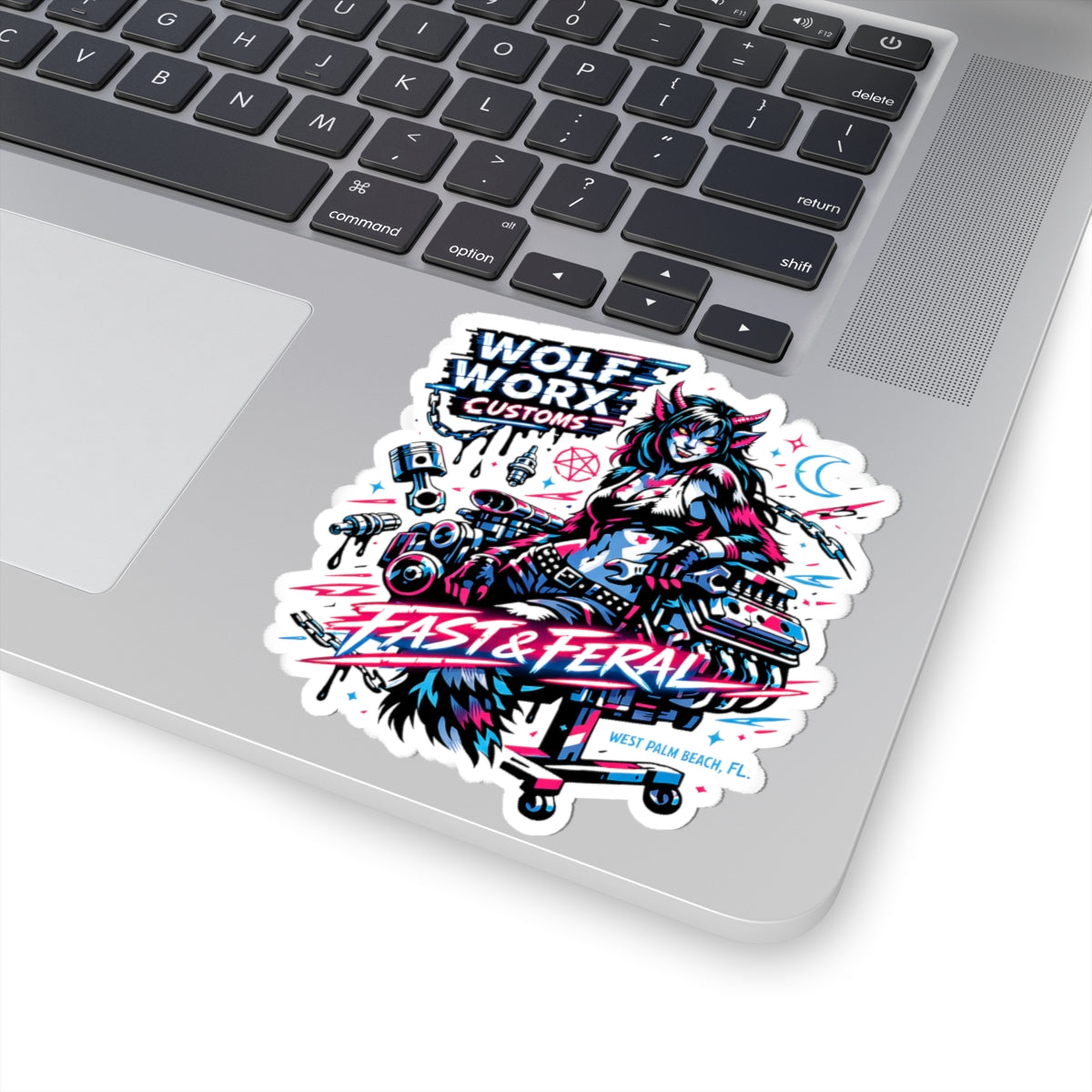 Wolf Worx Customs Neon Girl Sticker