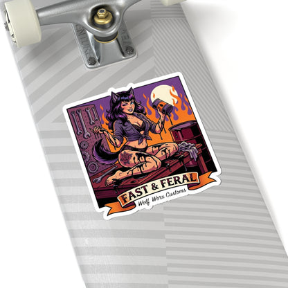 Wolf Worx Customs Fast & Feral Anime Sticker
