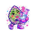 Kawaii Cannabis Nug Character Sticker | Kiss-Cut Sticker
