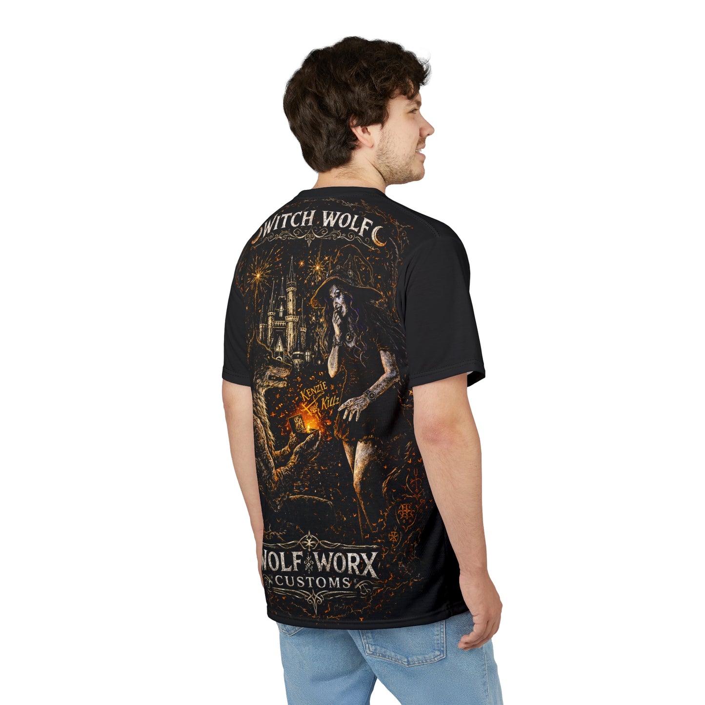 Wolf Worx Customs x Kenzie Killz x Witch Wolf Engagement Collab T-Shirt (Design Based On Our Actual Engagement Photo)