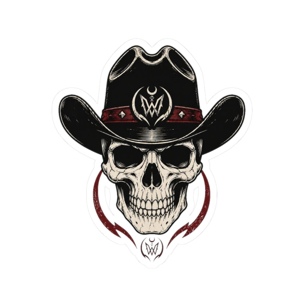 Double W Supply Co Cowboy Skull Sticker