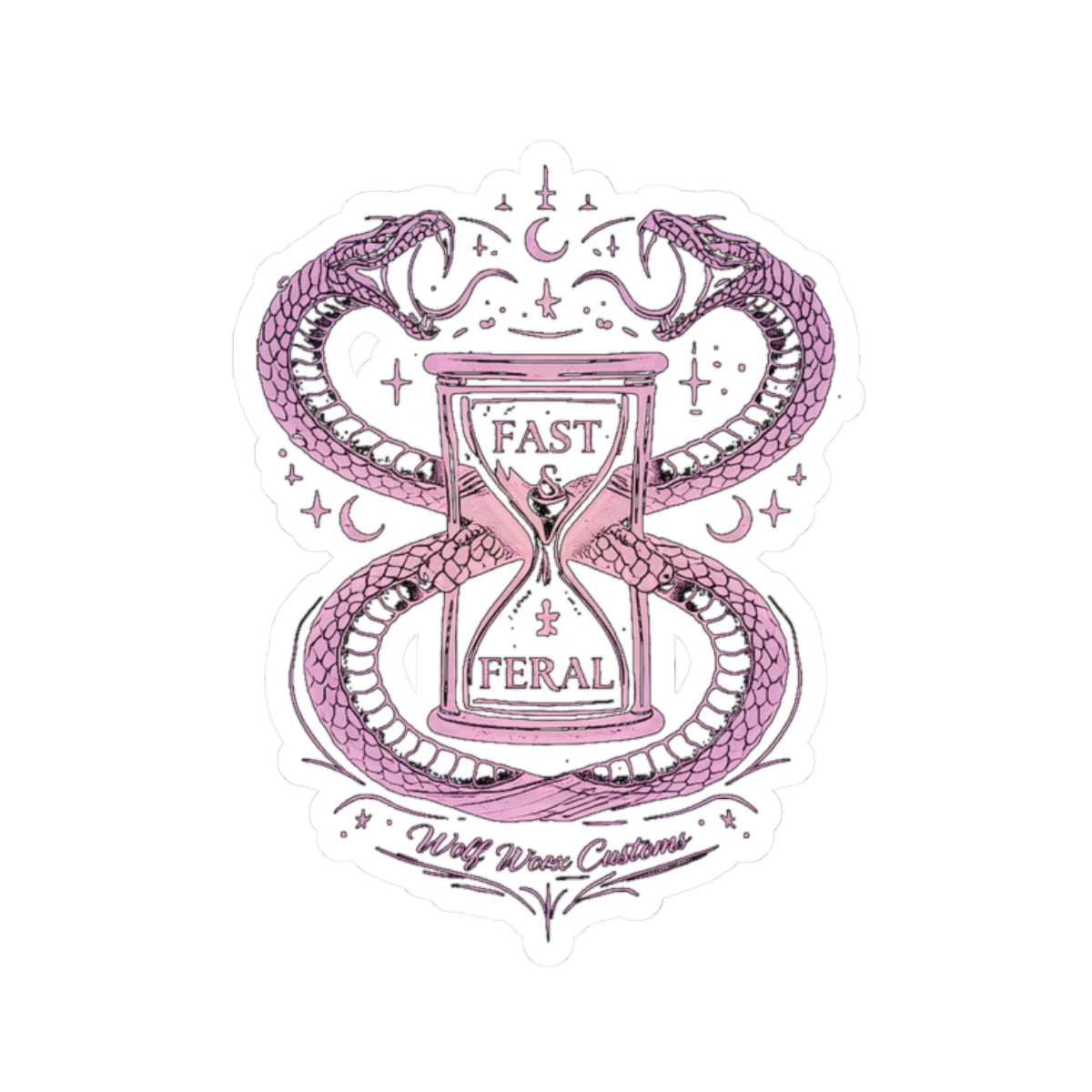 Wolf Worx Customs Fast & Feral Snakes Hourglass Sticker