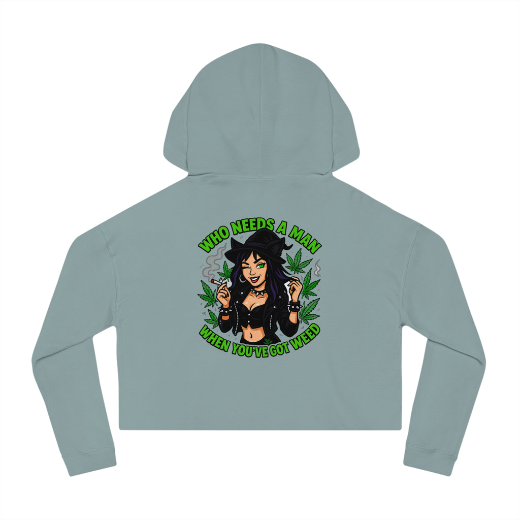 Who Needs A Man... Trendy Women’s Cropped Hooded Sweatshirt with Fun Cannabis Designs | Perfect for Casual Outings, Festivals, Gifts, and Self-Care Days, [...]