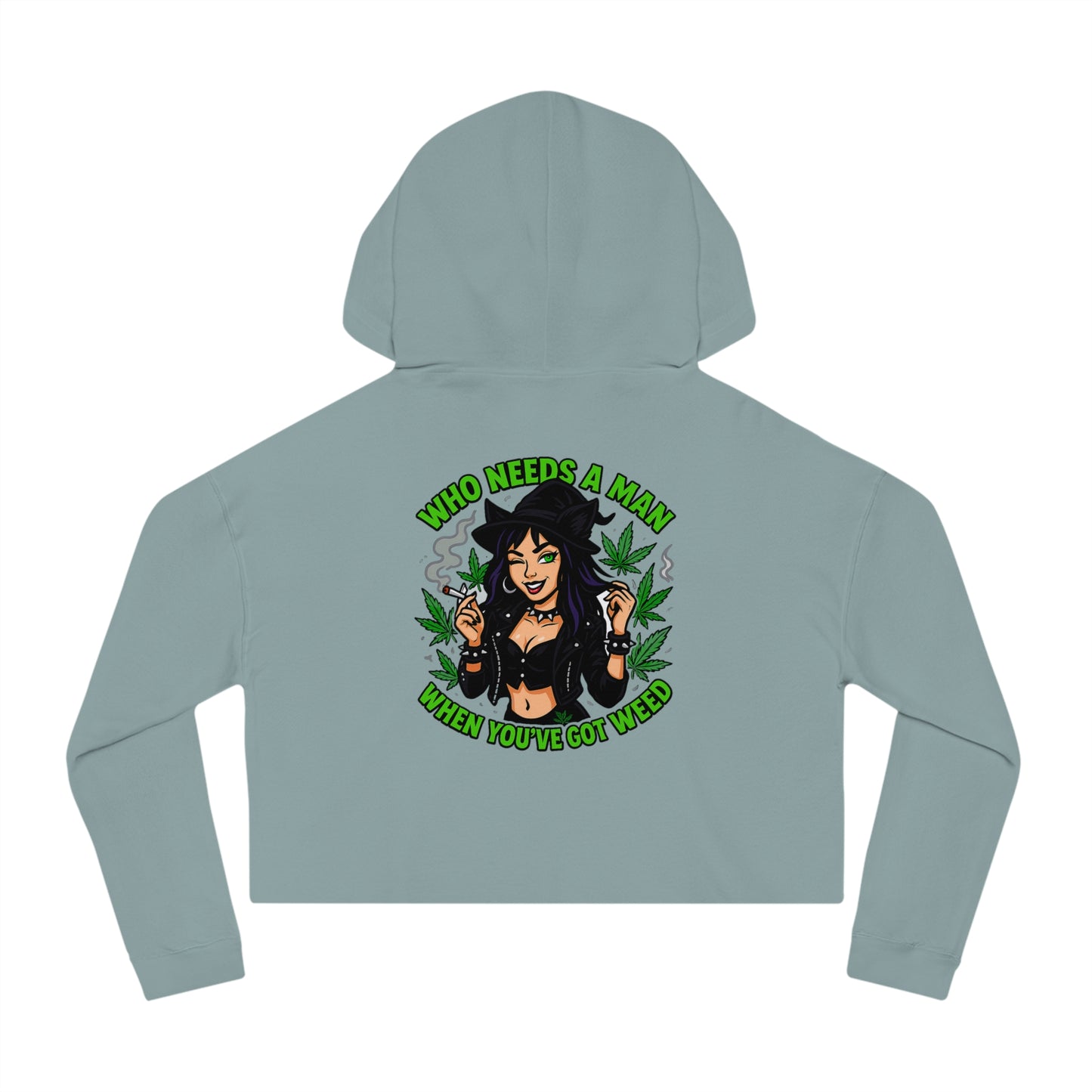 Who Needs A Man... Trendy Women’s Cropped Hooded Sweatshirt with Fun Cannabis Designs | Perfect for Casual Outings, Festivals, Gifts, and Self-Care Days, [...]