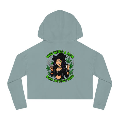 Who Needs A Man... Trendy Women’s Cropped Hooded Sweatshirt with Fun Cannabis Designs | Perfect for Casual Outings, Festivals, Gifts, and Self-Care Days, [...]