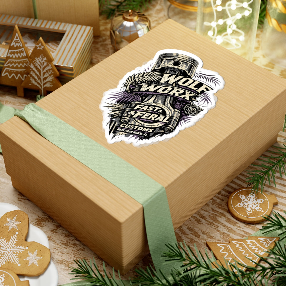 Wolf Worx Customs Piston Palm Sticker