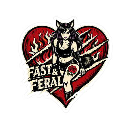 Wolf Worx Customs Fast & Feral Claw Your Heart Out Sticker