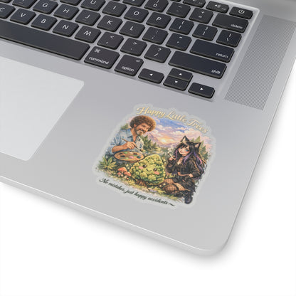 Kenzie Killz Manic Merch Happy Little Trees Bob Ross Sticker