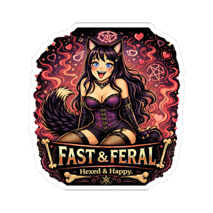Wolf Worx Customs Fast & Feral Kenzie Killz Hexed and Happy Sticker